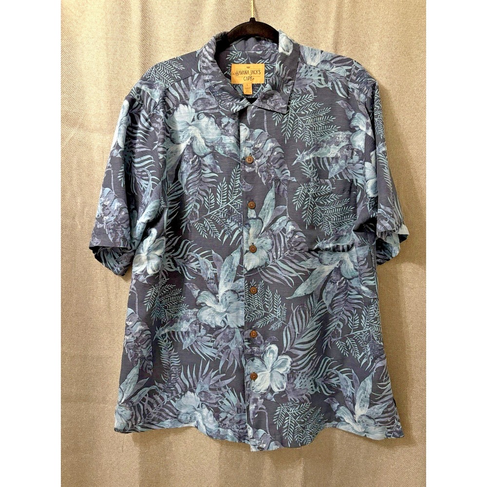 Havana Jacks Mens Short Sleeve Tropical Shirt 100 % Silk